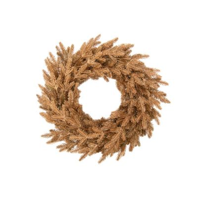 Couronne de sapin en plastique doré D.50 cm