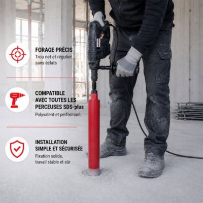 Couronne diamant 102 mm avec adaptateur pour perceuse et perforateur SDS-plus - GT MARKET