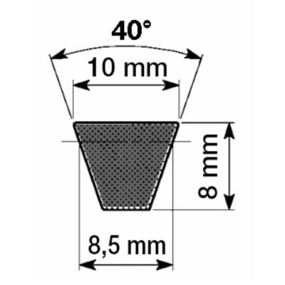 Courroie trapézoïdale lisse SPZ0710 - 10X8 MM