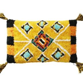 Coussin 100 % coton esprit berbère jaune 30x50