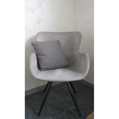 Coussin 40 x 40 cm tissu gris foncé - DORA