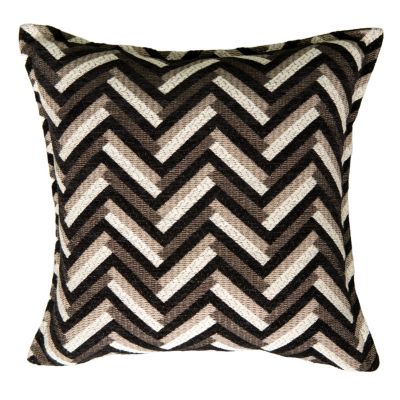 Coussin à chevrons coloris noir et beige L.45 x l.45 cm Tendence