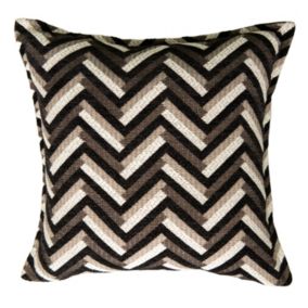 Coussin à chevrons coloris noir et beige L.45 x l.45 cm Tendence