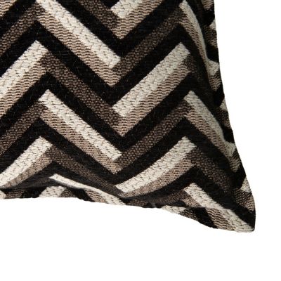 Coussin à chevrons coloris noir et beige L.45 x l.45 cm Tendence