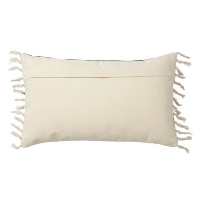 Coussin à rayures tissées Blooma Denia noir et blanc 30 x 50 cm