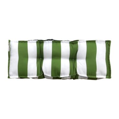 Coussin accoudoir pour canapé rayé vert blanc L.58 x l.10 x ep.20cm Ornami