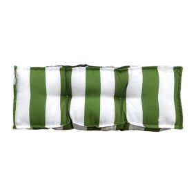 Coussin accoudoir pour canapé rayé vert blanc L.58 x l.10 x ep.20cm Ornami