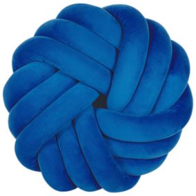Coussin AKOLA Velours 30 x 30 cm Bleu Unicolore