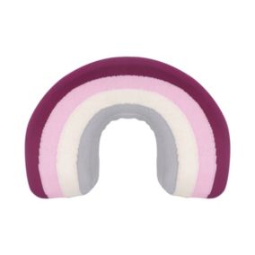 Coussin arc-en-ciel Alma mauve rose gris blanc
