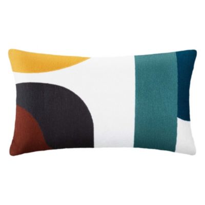 Coussin aux motifs géométriques (30x50 cm - Blanc)