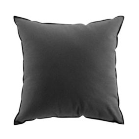 Coussin avec surjet en coton recyclé (50x50 cm - Gris anthracite)