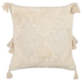 Coussin AVIUM Coton 45 x 45 cm Beige clair Motif géométrique