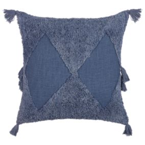 Coussin AVIUM Coton 45 x 45 cm Géométrique Touffeté Bleu