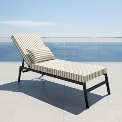 Coussin bain de soleil premium avec coussin - Rayures Beiges