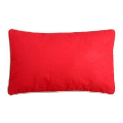 Coussin - Bicolore - Rouge et lin - 30 x 50 cm - 100% coton - Intérieur