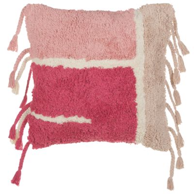 Coussin BISTORTA Coton 45 x 45 cm Rose Motif géométrique