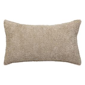 Coussin bouclette Saona beige lin 30x50cm - Atmosphera