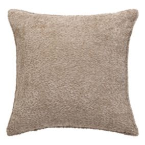 Coussin bouclette Saona beige lin 45x45cm - Atmosphera