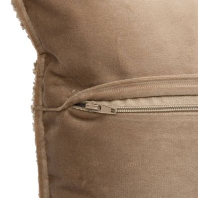 Coussin bouclette Soana beige lin 45x45cm - Atmosphera Créateur d'intérieur