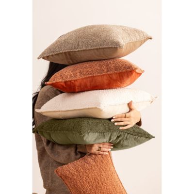 Coussin bouclette Soana beige lin 45x45cm - Atmosphera Créateur d'intérieur