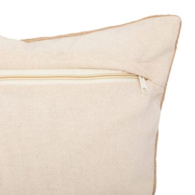 Coussin brodé en coton recyclé (40x40 cm - Blanc)