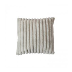 Coussin côtelé effet fourrure beige - 40x40cm - Beige