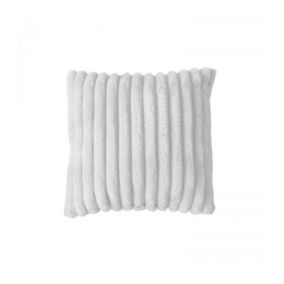 Coussin côtelé effet fourrure blanc - 40x40cm - Blanc