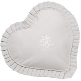 Coussin cœur brodé ELOISE 30 cm