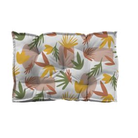 Coussin câle reins déperlant fleurs multicouleurs L.60 x l.10 x ep.40cm Ornami
