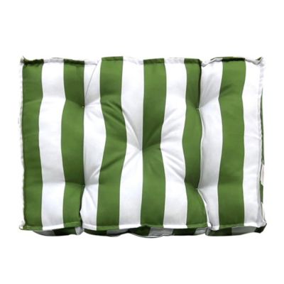 Coussin câle reins déperlant rayé vert blanc L.60 x l.10 x ep.40cm Ornami
