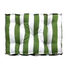 Coussin câle reins déperlant rayé vert blanc L.60 x l.10 x ep.40cm Ornami