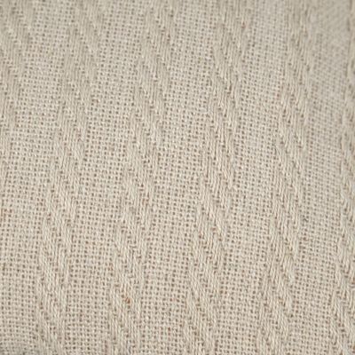 Coussin carré 40 x 40 cm en coton brodé en lignes beige - TWINKLE