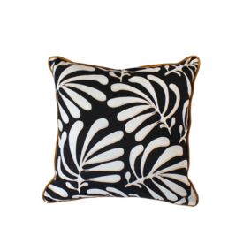Coussin carré déhoussable design abstrait (40x40 cm - Noir)