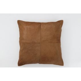 Coussin carré en cuir doré 45x45x8 cm