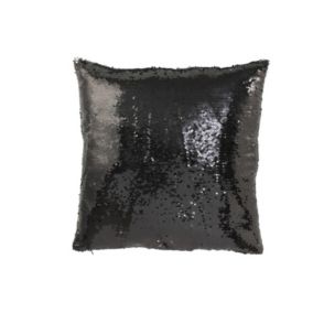 Coussin carré en polyester noir 45x45x15 cm