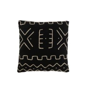 Coussin carré en textile noir 43x43x15 cm