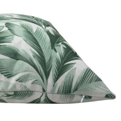 Coussin carré Deko & Co feuillage Blanc et Vert L. 45 x l. 45 cm
