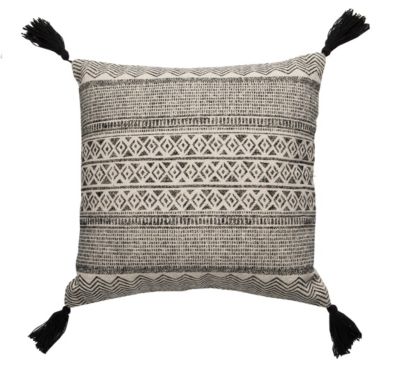 Coussin carré imprimé pompons Africa L.45 x l.45cm Deco&co