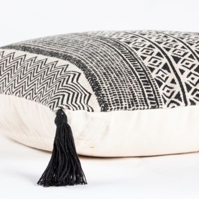 Coussin carré imprimé pompons Africa L.45 x l.45cm Deco&co