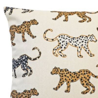 Coussin carré Leopold imprimé tigres beige L.45 x l.45cm Deco&co