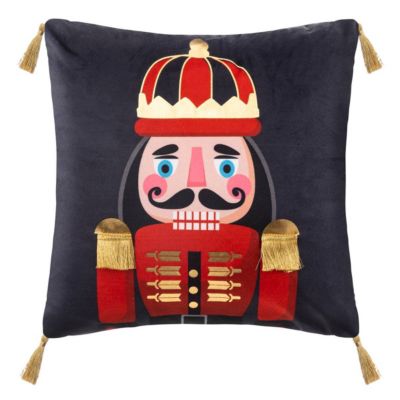 Coussin Casse Noisette "Soir de Noël" 40x40cm Bleu