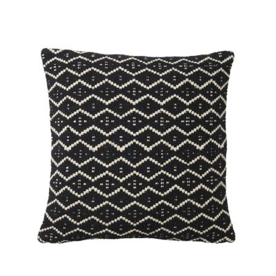 Coussin chevron Blooma Denia noir et blanc 45 x 45 cm