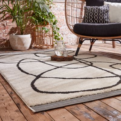 Coussin chevron Blooma Denia noir et blanc 45 x 45 cm