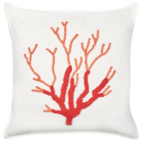 Coussin CORALIUM Coton 45 x 45 cm Broderie Blanc