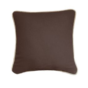 COUSSIN COTON RECYCLE PIPING JUTE CHOCOLAT 40X40