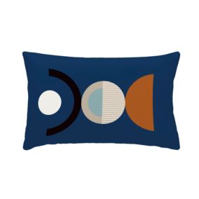 Coussin déco à l'esprit graphique (30x50 cm - Bleu)