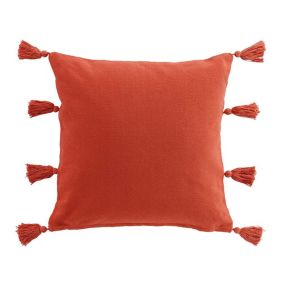 Coussin déco Tasselina - 45 x 45 Terracotta Douceur d'Intérieur