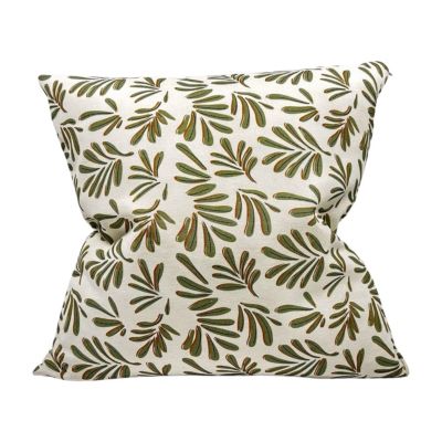 Coussin d'extérieur carré motif feuilles 45 x 45 x 12 cm Tendances et Créations