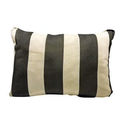 Coussin d'extérieur rectangulaire rayé anthracite 45 x 30 x 12 cm Tendances et Créations