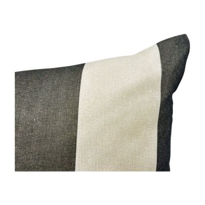 Coussin d'extérieur rectangulaire rayé anthracite 45 x 30 x 12 cm Tendances et Créations
